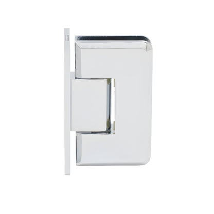 Polished chrome solid-brass Cologne positive-close shower door hinge, wall-mount. SKU C0L067CH
