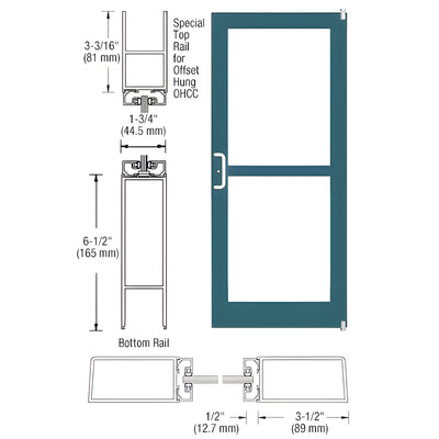 CRL-U.S. Aluminum S400 KYNAR Offset Pivot Entry Door (Panic-Ready)