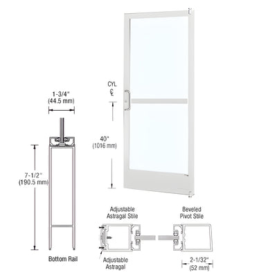 CRL-U.S. Aluminum 250 Narrow Stile Panic Door 3'x7' KYNAR Surface Closer