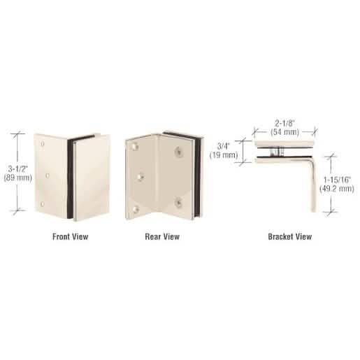 CRL Polished Nickel Geneva Wall Mount Bracket - Sleek, Durable, High-Quality Finish