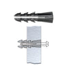 Gray plastic ribbed screw anchor (shoulderless), 1/4 in drill hole, fits #4-#10 screws - SKU P1349C