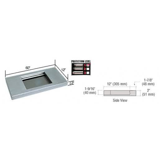 CRL 60" Brushed Stainless Steel Shelf with Deal Tray, Level 1 Protection, 12" Deep