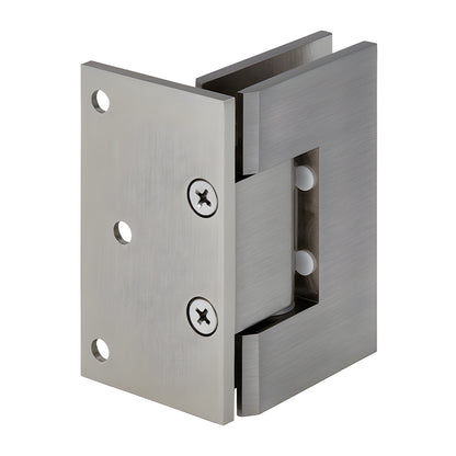 GEN044BN brushed nickel solid brass wall-mount shower hinge, offset back plate, fits 8-12mm (5/16-1/2") tempered glass.