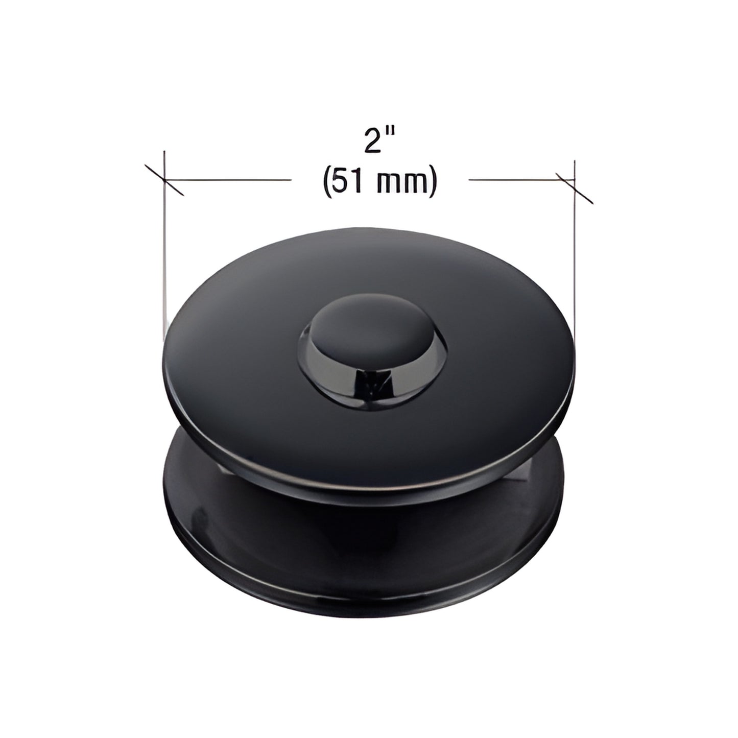 Matte black 2" (51 mm) round 180 mall front glass clamp for 3/8-1/2" tempered glass, SKU MFC14MBL