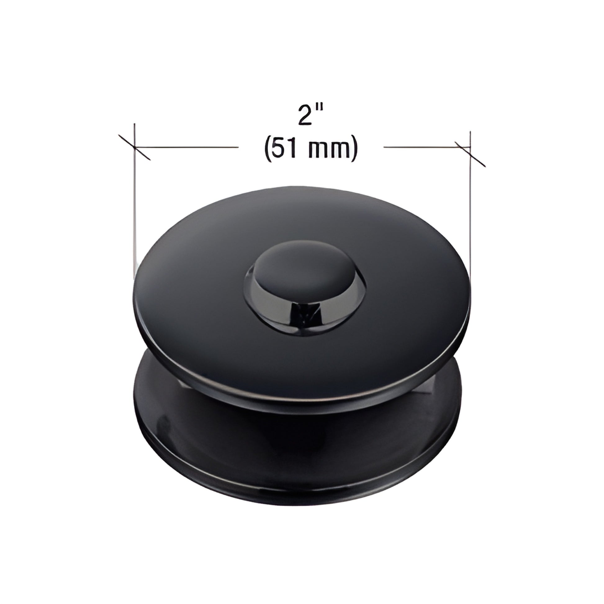Matte black 2" (51 mm) round 180 mall front glass clamp for 3/8-1/2" tempered glass, SKU MFC14MBL