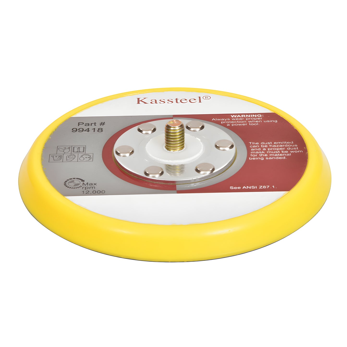 PAD5 5 in. yellow PSA sanding-disc backing pad with 5/16-18 male stud, fits GV5000 sander