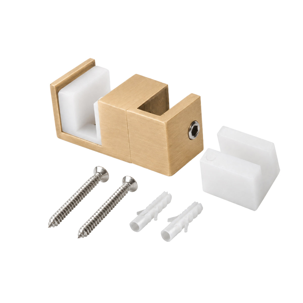 CRL Satin Brass Replacement Door Guide for Fixed Panel Attachment - SERUG2SB
