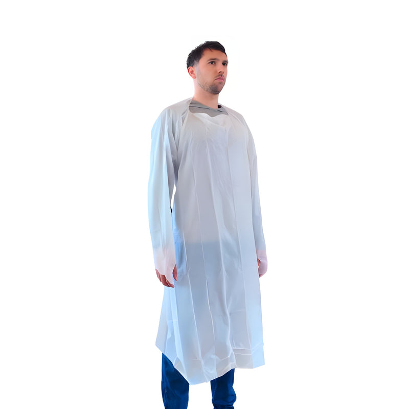 Stellar CPE Gown, White, Single Folded - 200/Case - View 1