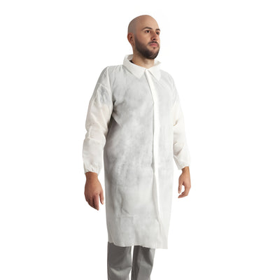 Stellar Polypropylene Labcoats, White , X-Large - 50 / Case