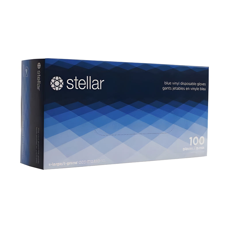 Stellar Vinyl Gloves, PF, Blue, Large -100/ Box - View 1