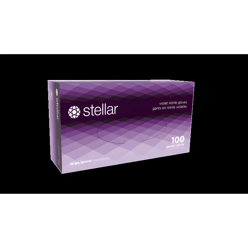 Stellar Violet Nitrile Gloves, Purple, PF, X-Large -100/ Box - View 1